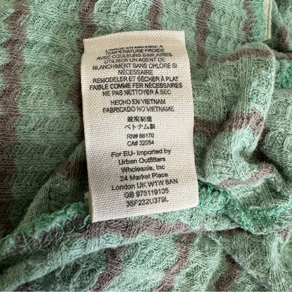 Free People Auntie Em Thermal Waffle Knit Top Oversized Peplum Small - Picture 14 of 14